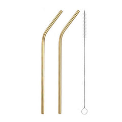 2pcs Stainless Steel Straw Coffee Stirring Reusable Straw