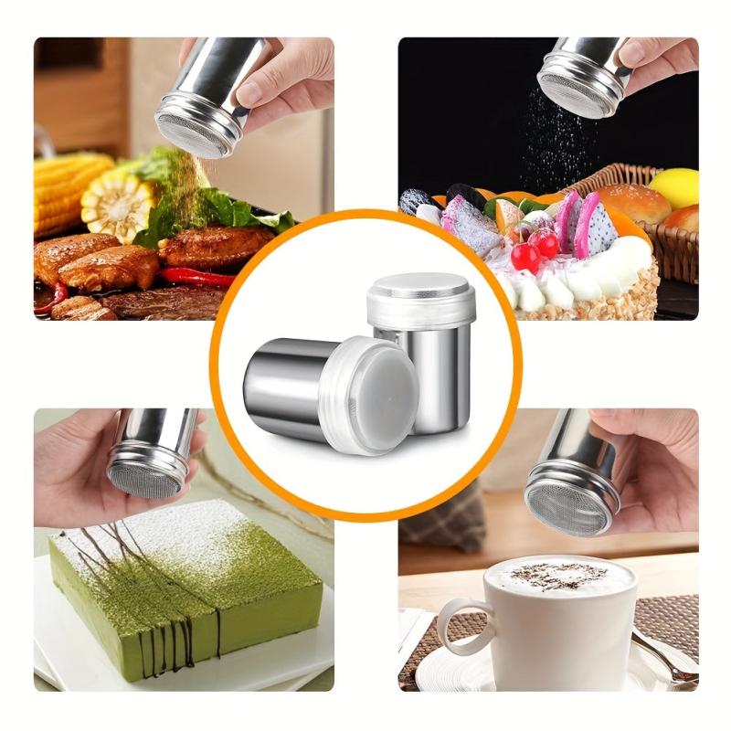 2pcs Powder Shaker Stainless Steel Chocolate Shaker Baking Supplies