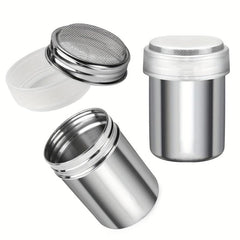 2pcs Powder Shaker Stainless Steel Chocolate Shaker Baking Supplies