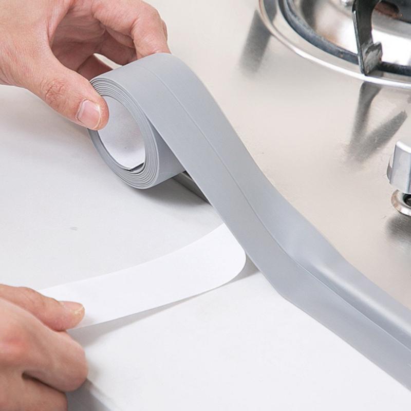 2pcs Waterproof Self Adhesive Caulk Strip Sealant Tape for Kitchen Bathroom