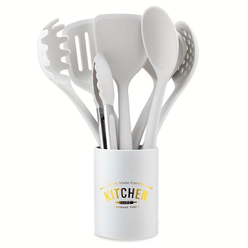 8 Pc Non Stick Silicone Utensil Set & Holder - Complete Your Kitchen