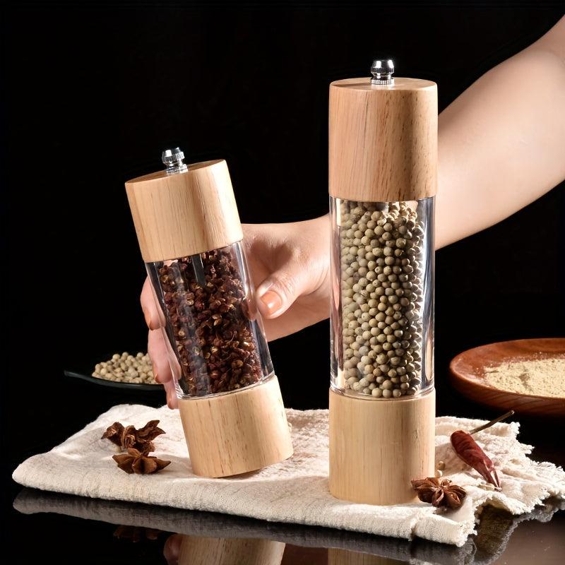 Wooden Pepper Grinder Manual Spice Mill for BBQ Picnic Camping