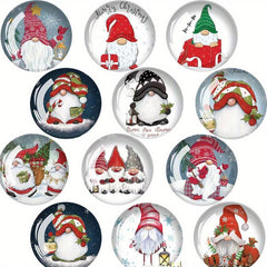 12pcs Christmas Refrigerator Magnets Glass Fridge Magnets Decorative Magnets