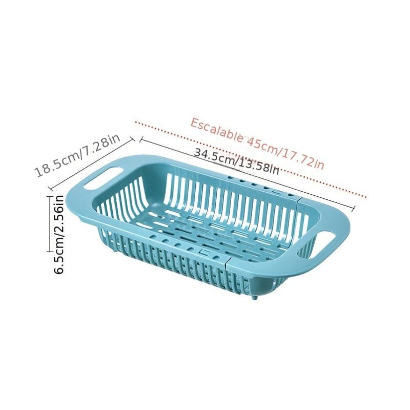 Adjustable Sink Rack Colander Drain Basket Strainer