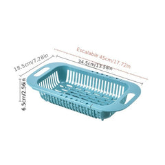 Adjustable Sink Rack Colander Drain Basket Strainer