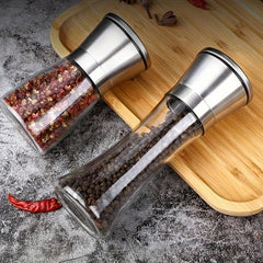2pcs Pepper Grinder Glass Spice Grinder Manual Pepper Mill Spice Crusher