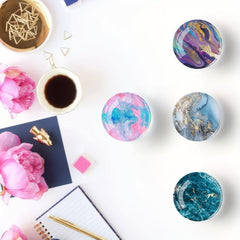 12Pcs Glass Magnetic Refrigerator Magnets - Marble Crystal Fridge Decor