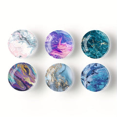 12Pcs Glass Magnetic Refrigerator Magnets - Marble Crystal Fridge Decor