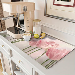 Silicone Drain Mat Flower Pattern Absorbent Drying Pad
