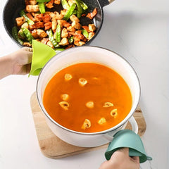 1pc Silicone Insulated Gloves Thick Baking Gloves Christmas Gift Heat Insulation