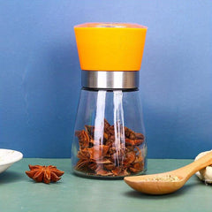 180ml Portable Glass Pepper Grinder Rotating Seasoning Jar