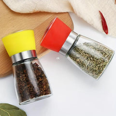 180ml Portable Glass Pepper Grinder Rotating Seasoning Jar