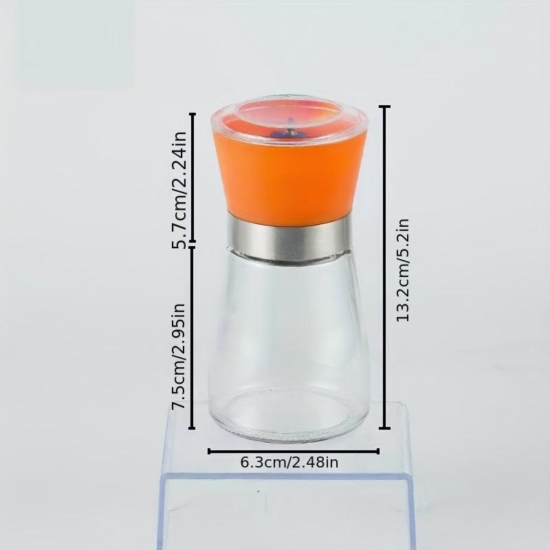 180ml Portable Glass Pepper Grinder Rotating Seasoning Jar