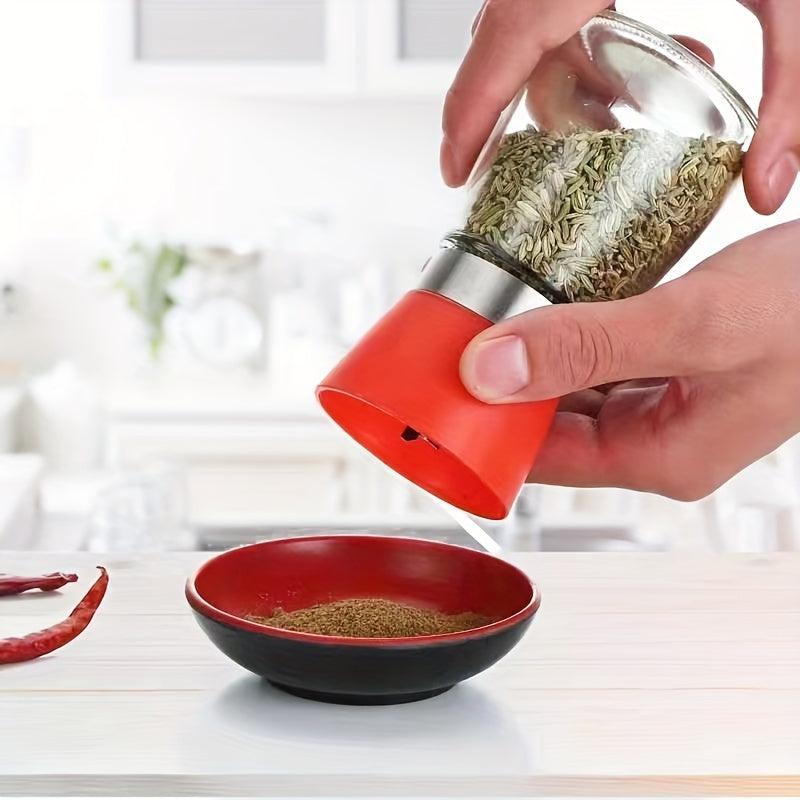 180ml Portable Glass Pepper Grinder Rotating Seasoning Jar