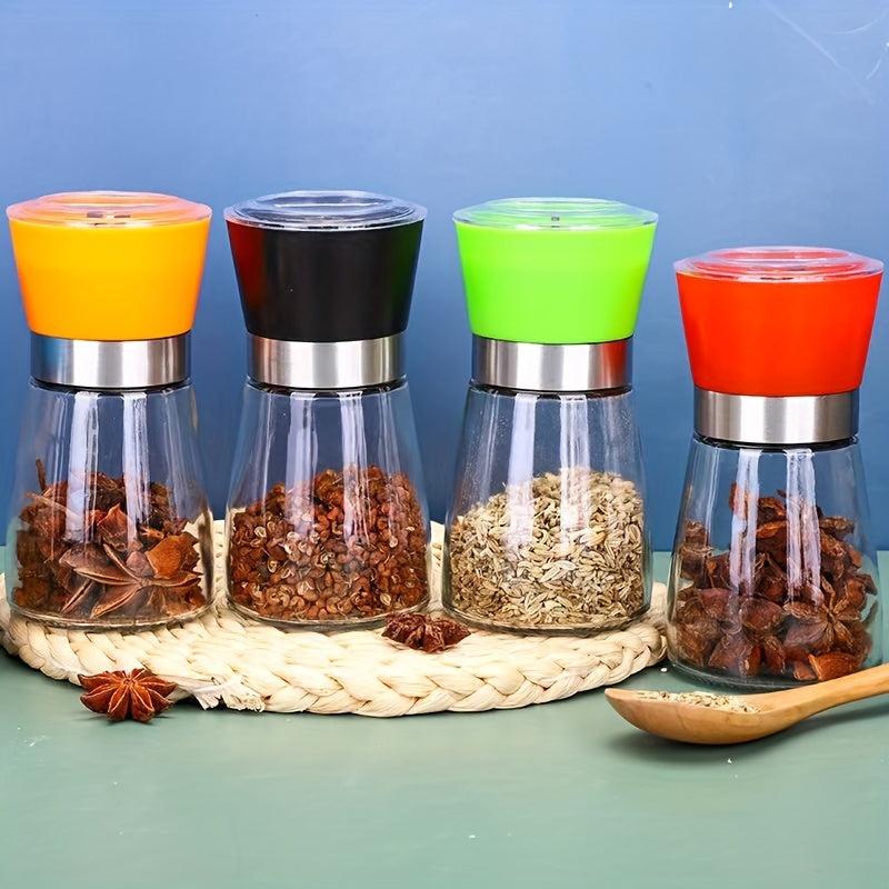 180ml Portable Glass Pepper Grinder Rotating Seasoning Jar