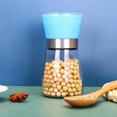 180ml Portable Glass Pepper Grinder Rotating Seasoning Jar