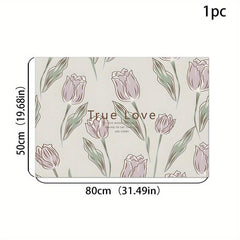 Tulip Flower Dish Drying Pad Absorbent Mat
