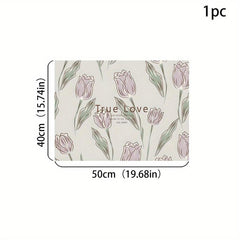 Tulip Flower Dish Drying Pad Absorbent Mat