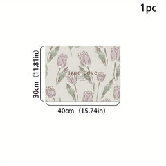 Tulip Flower Dish Drying Pad Absorbent Mat