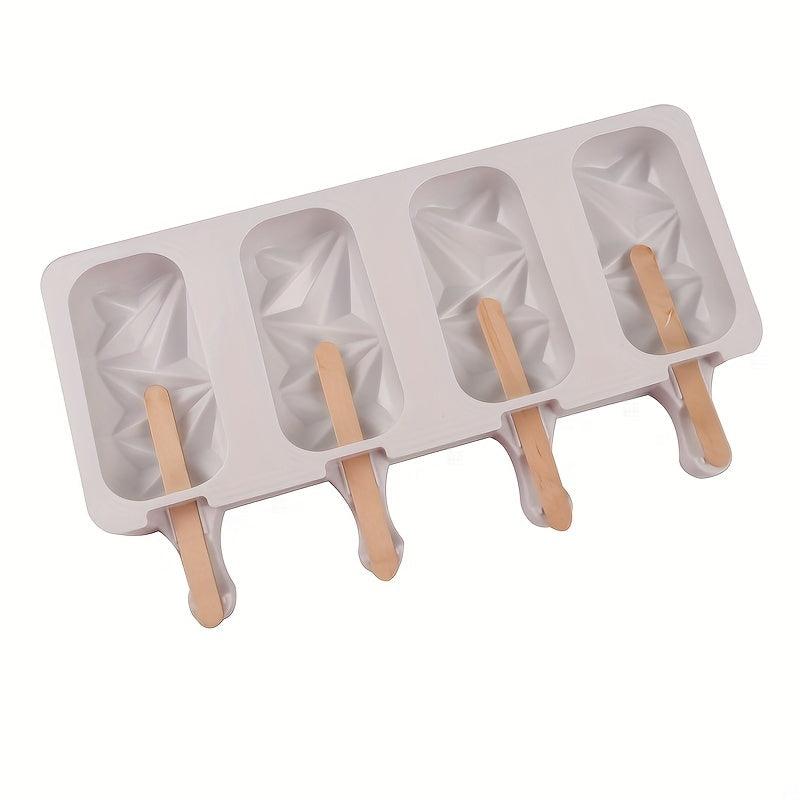 4 Even Diamond Shaped Silicone Mold for Homemade Ice Pops