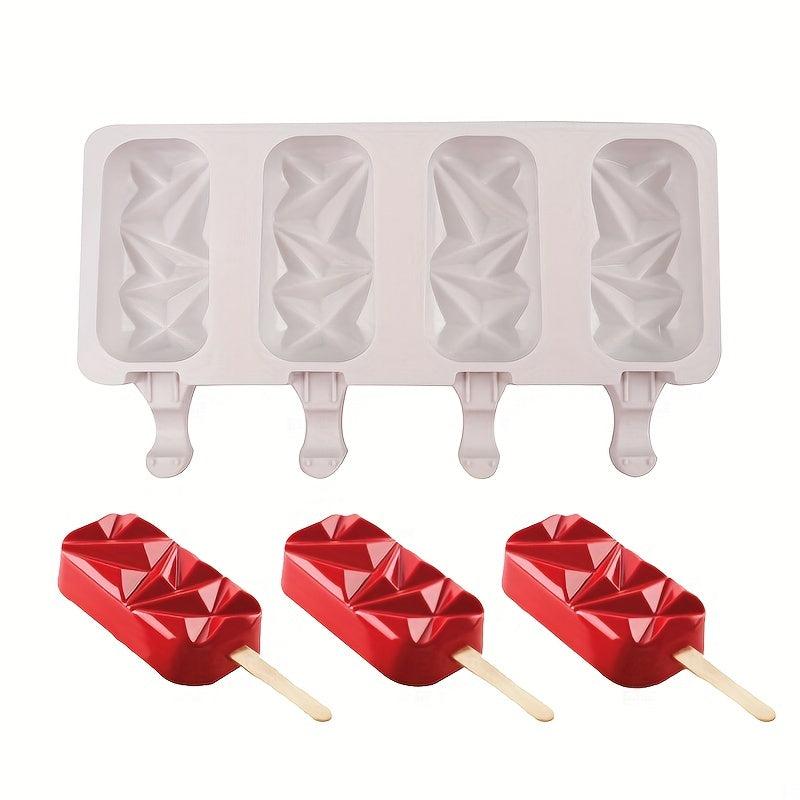 4 Even Diamond Shaped Silicone Mold for Homemade Ice Pops