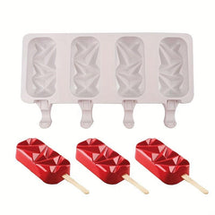 4 Even Diamond Shaped Silicone Mold for Homemade Ice Pops