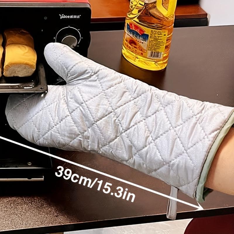 Polyester Oven Mitts Heat Resistant Double Layer Baking Insulation Gloves