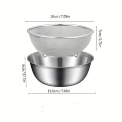304 Stainless Steel Kitchen Washing Basket Drainage Basin 16 Mesh Rice Basket