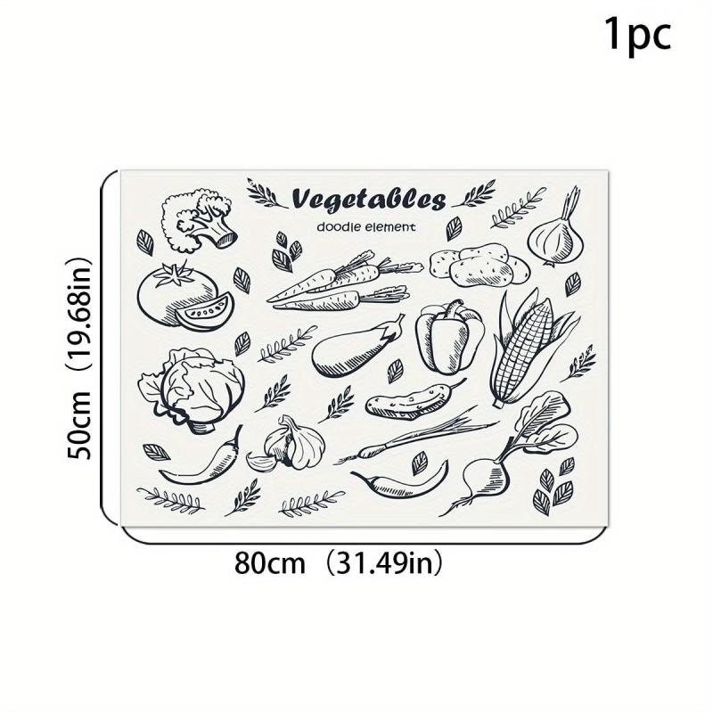 Silicone Drain Mat Vegetable Pattern Absorbent Drying Mat
