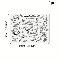 Silicone Drain Mat Vegetable Pattern Absorbent Drying Mat
