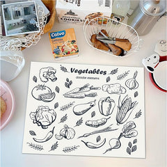 Silicone Drain Mat Vegetable Pattern Absorbent Drying Mat