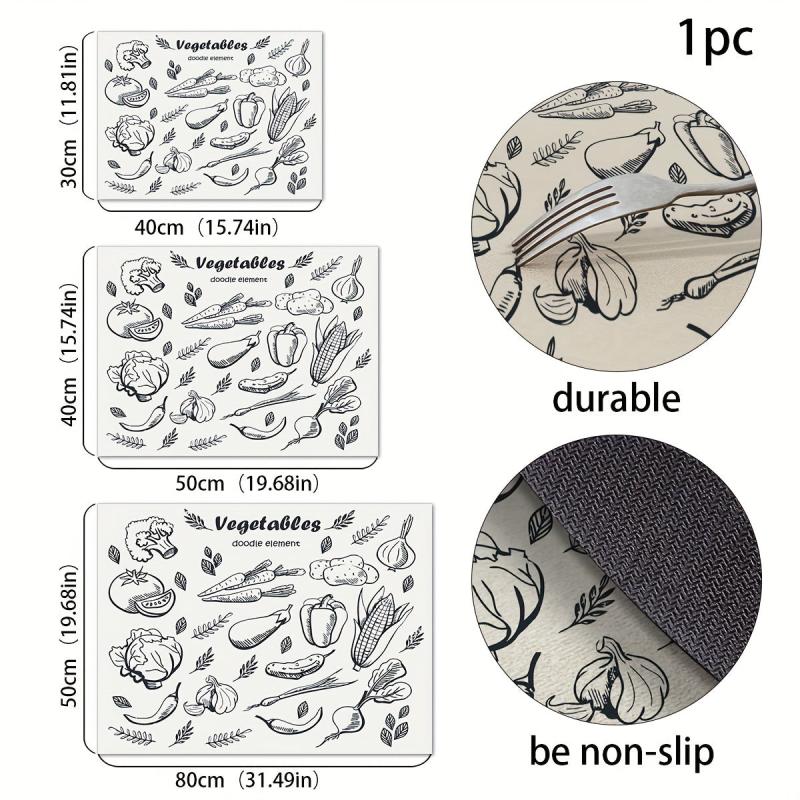Silicone Drain Mat Vegetable Pattern Absorbent Drying Mat