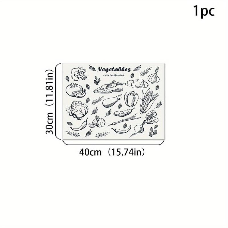 Silicone Drain Mat Vegetable Pattern Absorbent Drying Mat