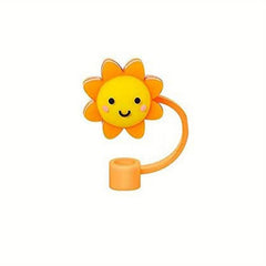 1pc Cartoon Straw Tips Cover for Convenient Drinking