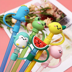 1pc Cartoon Straw Tips Cover for Convenient Drinking