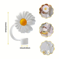 1pc Cartoon Straw Tips Cover for Convenient Drinking