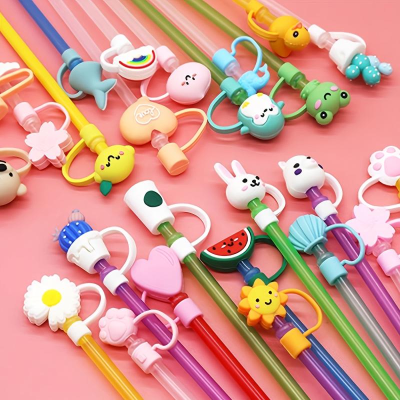 1pc Cartoon Straw Tips Cover for Convenient Drinking