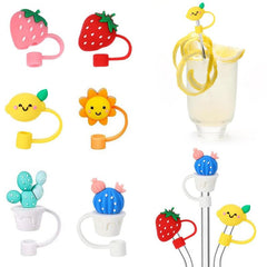 1pc Cartoon Straw Tips Cover for Convenient Drinking