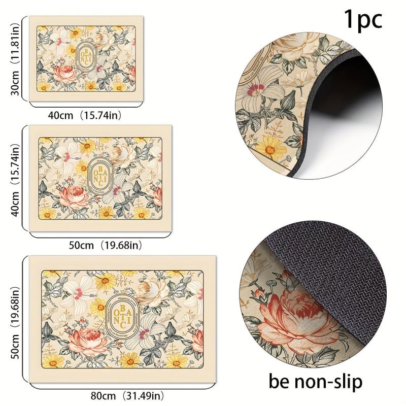 Silicone Drain Mat Flower Pattern Drying Pad Absorbent Tableware Sink Drain Pad
