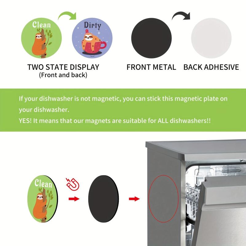 Dishwasher Magnet Clean Dirty Sign Double Sided Universal