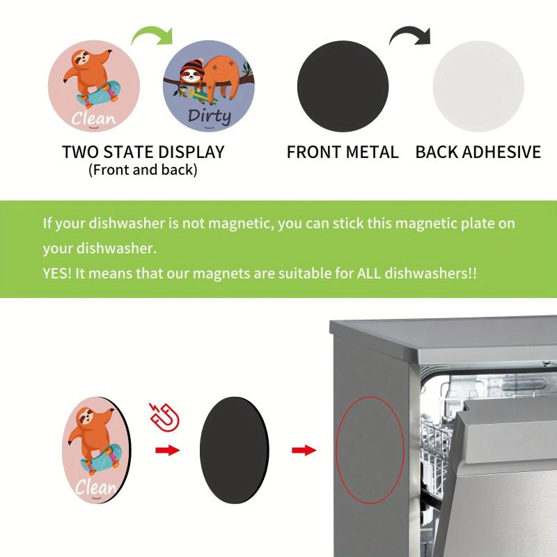 1pc Double Sided Dishwasher Magnet Clean Dirty Sign