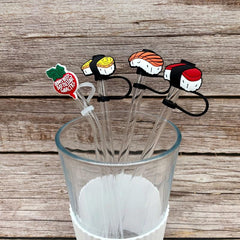 1pc Cartoon Silicone Straw Tips Cover Creative Reusable Drinking Straw Toppers