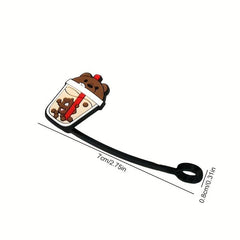 1pc Cartoon Silicone Straw Tips Cover Creative Reusable Drinking Straw Toppers