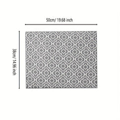 Non Slip Moroccan Pattern Dish Drying Mat - Absorbent Coffee Machine Mat