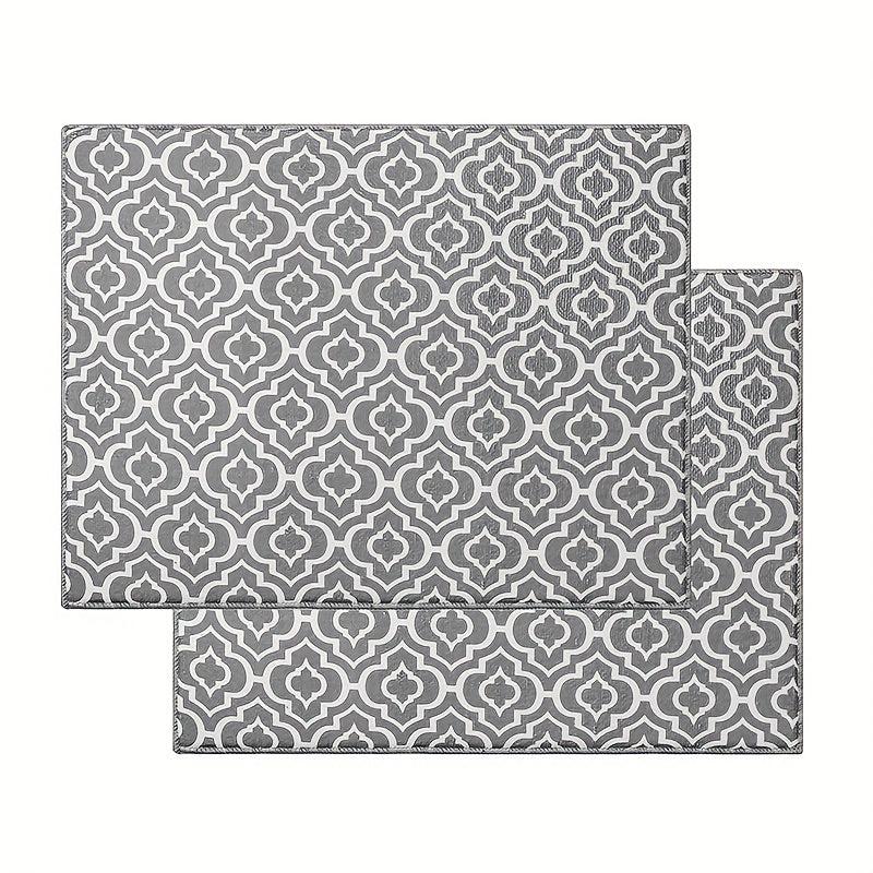 Non Slip Moroccan Pattern Dish Drying Mat - Absorbent Coffee Machine Mat