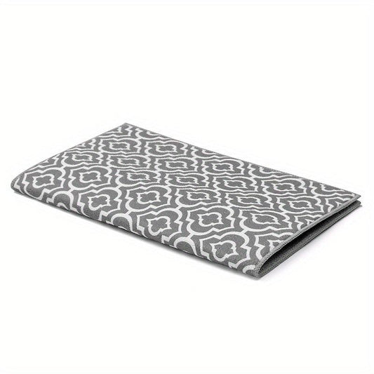 Non Slip Moroccan Pattern Dish Drying Mat - Absorbent Coffee Machine Mat