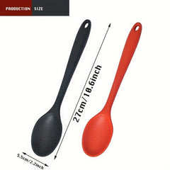 2pcs Silicone Spoon Long Handle Cooking Ladle Heat Resistant Cooking Spoons