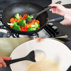 2pcs Silicone Spoon Long Handle Cooking Ladle Heat Resistant Cooking Spoons