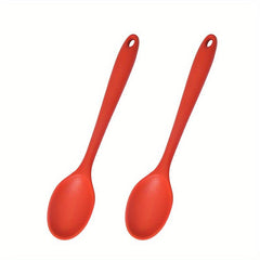2pcs Silicone Spoon Long Handle Cooking Ladle Heat Resistant Cooking Spoons
