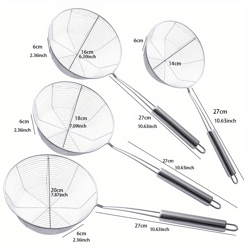 Stainless Steel Strainer Spoon Frying Skimmer Ladle Hot Pot Colander Kitchen